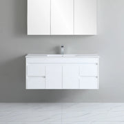 Poseidon White Polyurethane PVC -Standard Wall Hung Vanity (1200mm/1500mm) - FIL Kitchen Bathroom