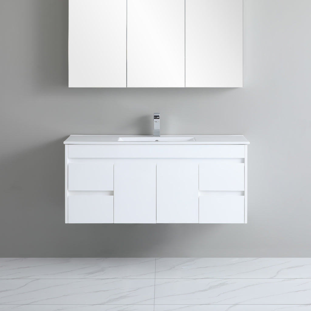 Poseidon White Polyurethane PVC -Standard Wall Hung Vanity (1200mm/1500mm)