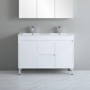 Poseidon White Polyurethane PVC -Standard Freestanding Vanity (1200mm/1500mm/1800mm) - FIL Kitchen Bathroom
