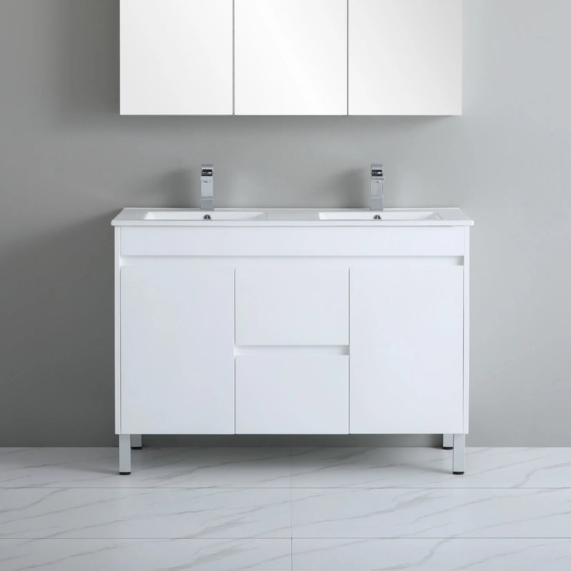 Poseidon White Polyurethane PVC -Standard Freestanding Vanity (1200mm/1500mm/1800mm) - FIL Kitchen Bathroom