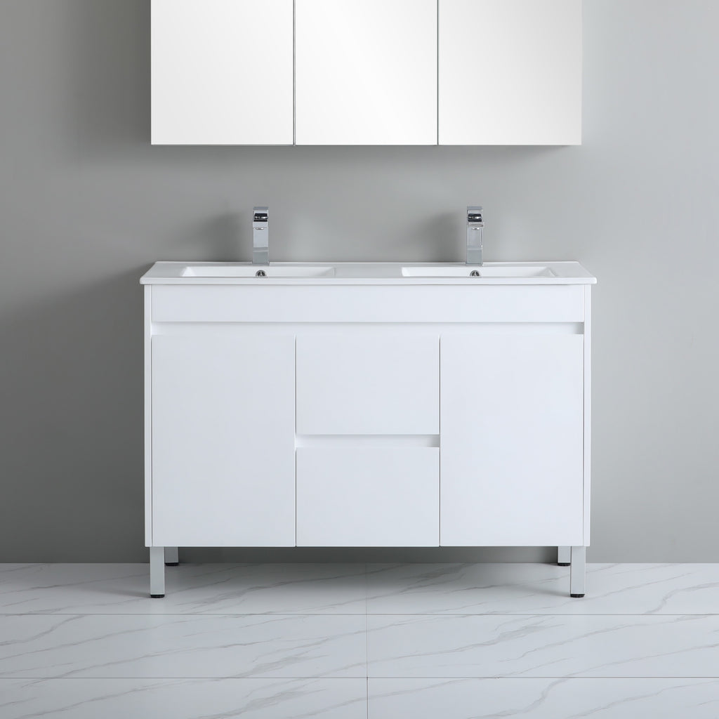Poseidon White Polyurethane PVC -Standard Freestanding Vanity (1200mm/1500mm/1800mm)