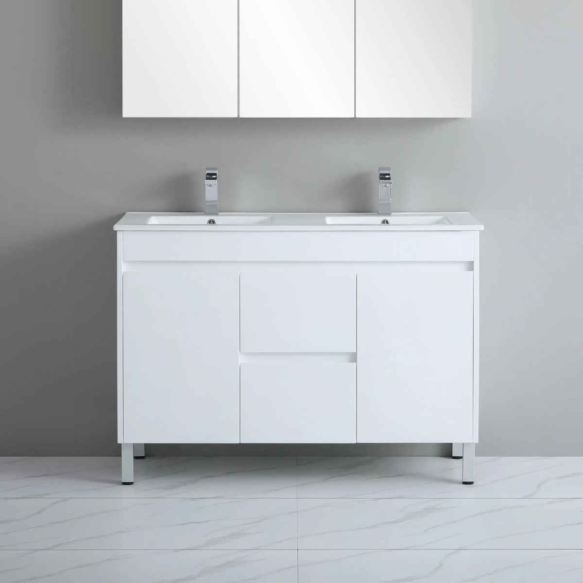 Poseidon White Polyurethane PVC -Standard Freestanding Vanity (1200mm ...
