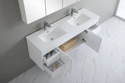 Poseidon White Polyurethane PVC -Standard Wall Hung Vanity (1200mm/1500mm) - FIL Kitchen Bathroom