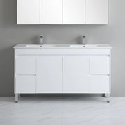 Poseidon White Polyurethane PVC -Standard Freestanding Vanity (1200mm/1500mm/1800mm) - FIL Kitchen Bathroom