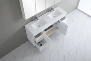 Poseidon White Polyurethane PVC -Standard Freestanding Vanity (1200mm/1500mm/1800mm) - FIL Kitchen Bathroom