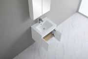 Poseidon White Polyurethane PVC -Standard Wall Hung Vanity (600mm) - FIL Kitchen Bathroom