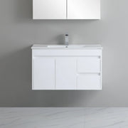 Poseidon White Polyurethane PVC -Standard Wall Hung Vanity (750mm/900mm) - FIL Kitchen Bathroom