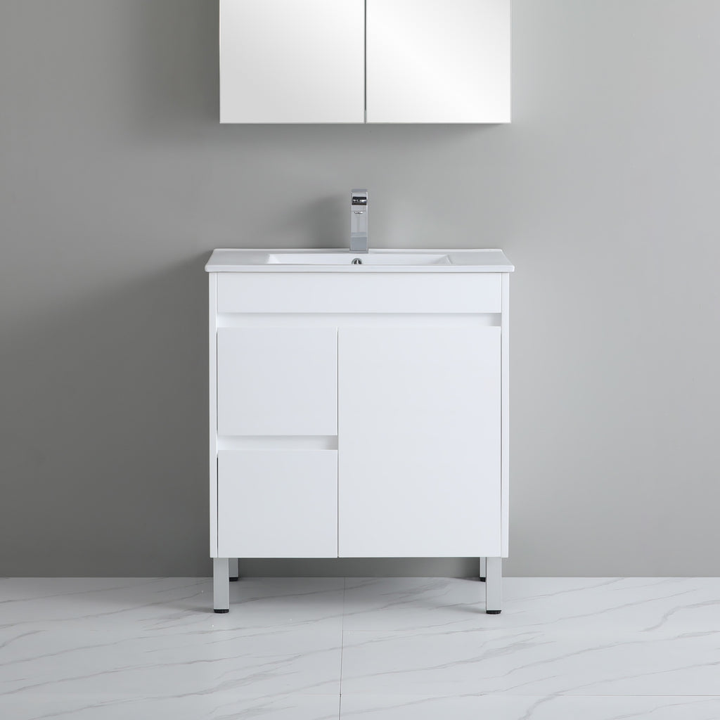 Poseidon White Polyurethane PVC -Standard Freestanding Vanity (750mm/900mm)