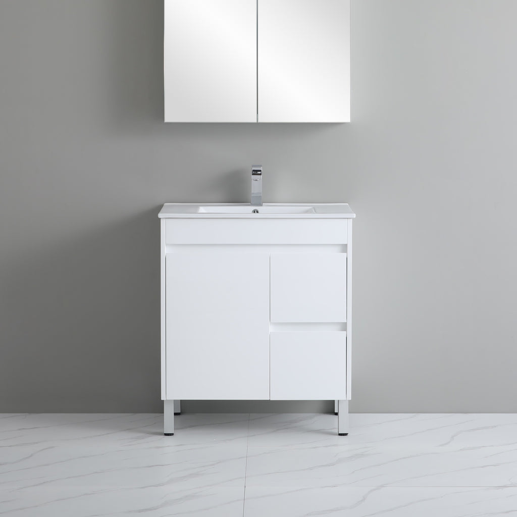 Poseidon White Polyurethane PVC -Standard Freestanding Vanity (750mm/900mm)