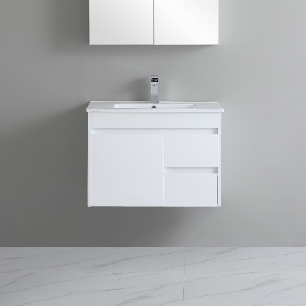 Poseidon White Polyurethane PVC -Standard Wall Hung Vanity (750mm/900mm)