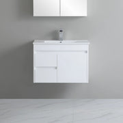 Poseidon White Polyurethane PVC -Standard Wall Hung Vanity (750mm/900mm) - FIL Kitchen Bathroom