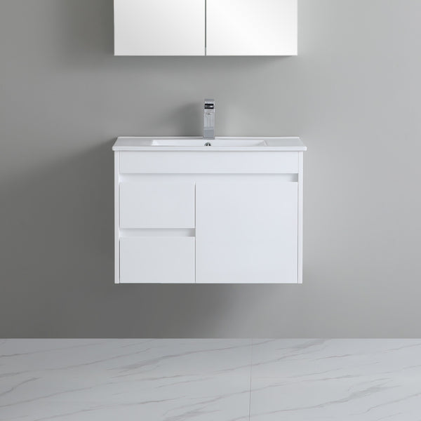 Poseidon White Polyurethane PVC -Standard Wall Hung Vanity (750mm/900mm)