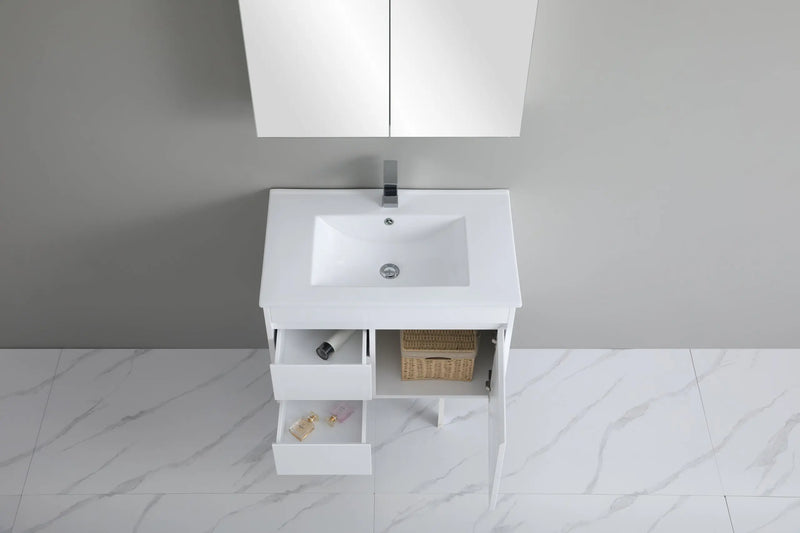 Poseidon White Polyurethane PVC -Standard Wall Hung Vanity (750mm/900mm) - FIL Kitchen Bathroom