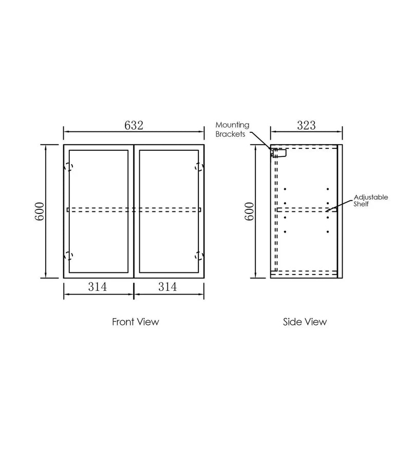 Hampshire Matte White Wall Laundry Cabinet 630mm otti