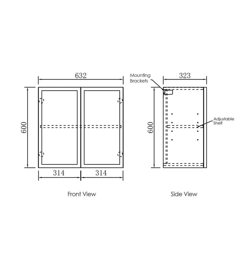 Hampshire Matte Black Wall Laundry Cabinet 630mm otti