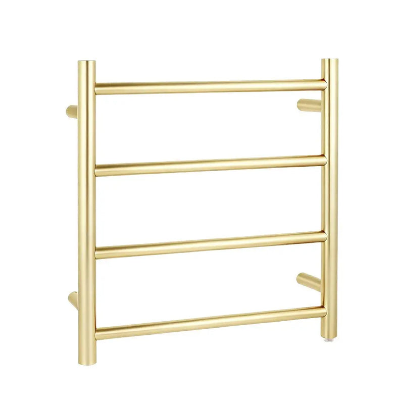 Light Brushed Brass Heated Towel Rack 4 Bars Aquaperla