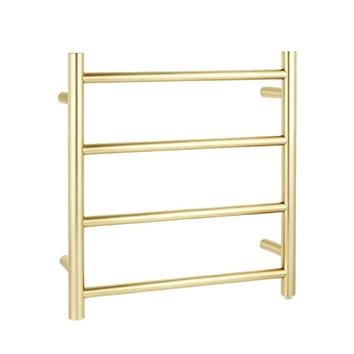 Light Brushed Brass Heated Towel Rack 4 Bars Aquaperla