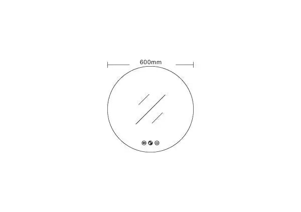 LED Round Mirror 600mm FIL Kitchen Bathroom