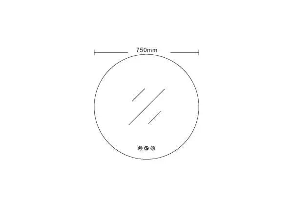 LED Mirror Round 750mm FIL Kitchen Bathroom