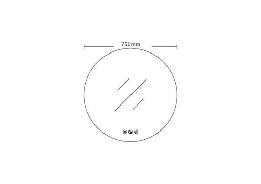 LED Mirror Round 750mm FIL Kitchen Bathroom