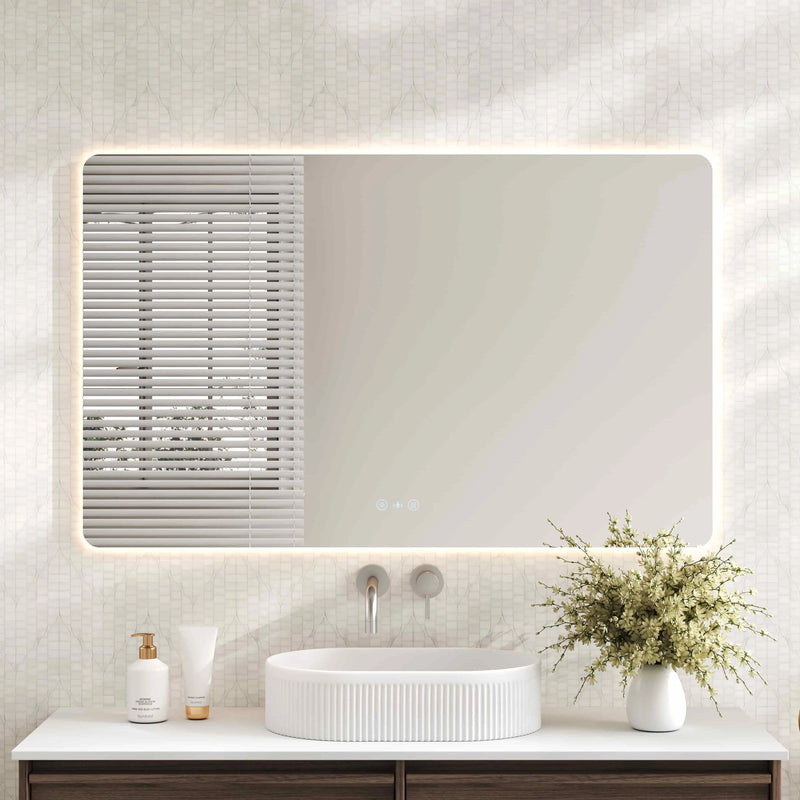 Luna LED Rectangular Mirror 1200mm - with Adjustable LED Lighting mercioaustralia