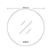 Luna LED Round Mirror 900mm - with Adjustable LED Lighting mercioaustralia
