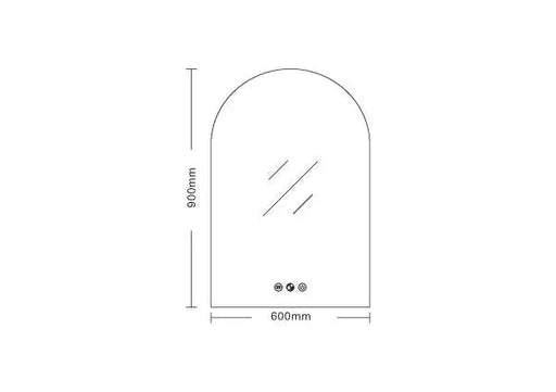 LED Arch Mirror 900 x 600mm FIL Kitchen Bathroom