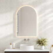 Luna LED Arch Mirror 600 x 900mm - with Adjustable LED Lighting mercioaustralia
