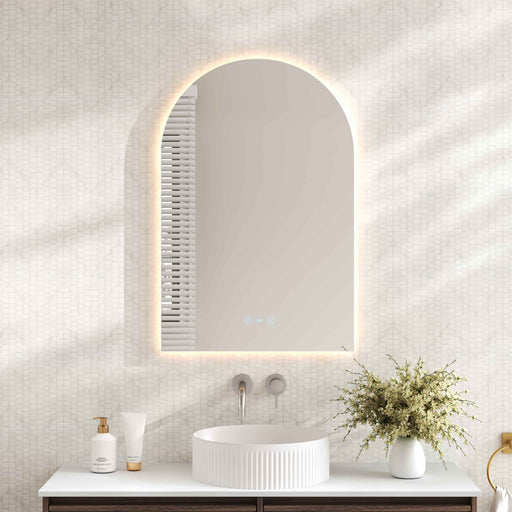 Luna LED Arch Mirror 600 x 900mm - with Adjustable LED Lighting mercioaustralia
