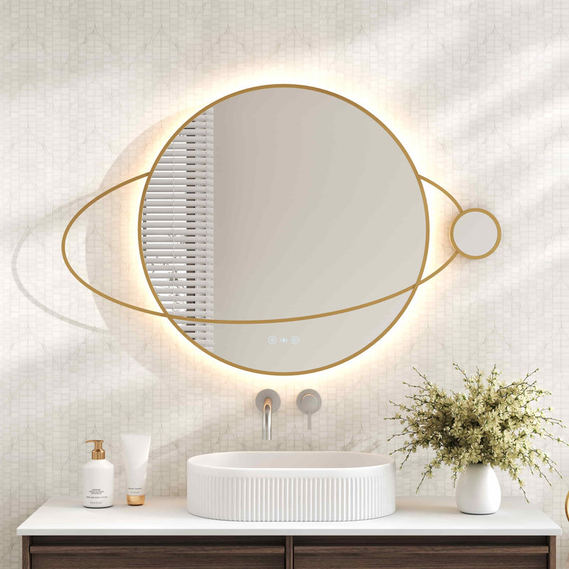 Luna 950×800mm LED Planet Mirror mercioaustralia