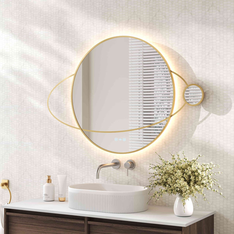 Luna 950×800mm LED Planet Mirror mercioaustralia