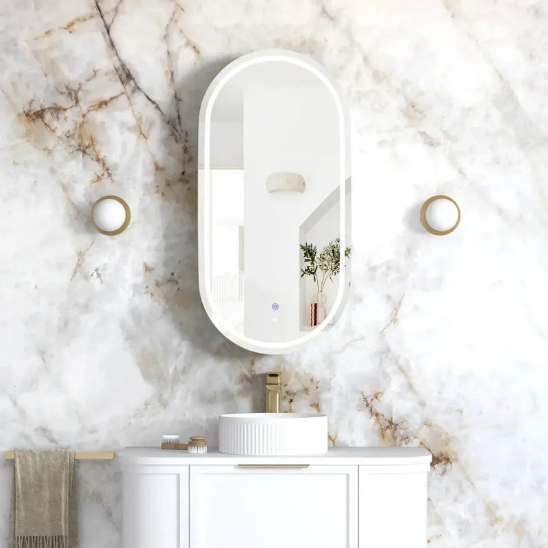 LED Noosa White Shaving Cabinet  900(H)x450(W)mm - FIL Kitchen Bathroom