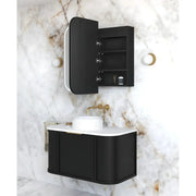 Newport LED Shaving Cabinet Black Oak 900(W)x750(H) - FIL Kitchen Bathroom