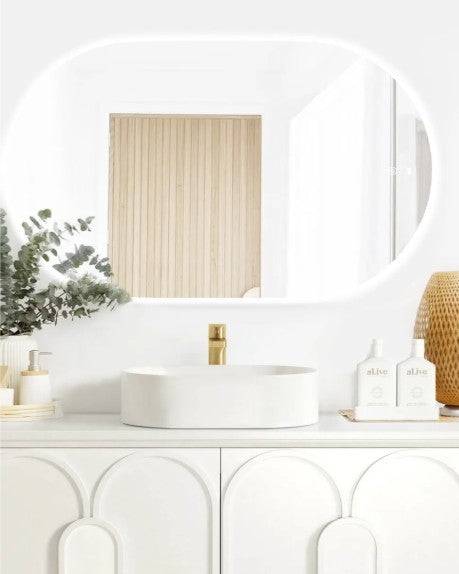 LED Noosa 1200(W)x750(H) Frameless Tuffi Mirror - Install Horizontal or Vertical