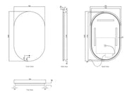 LED Noosa 1200(W)x750(H) Frameless Tuffi Mirror - Install Horizontal or Vertical - FIL Kitchen Bathroom