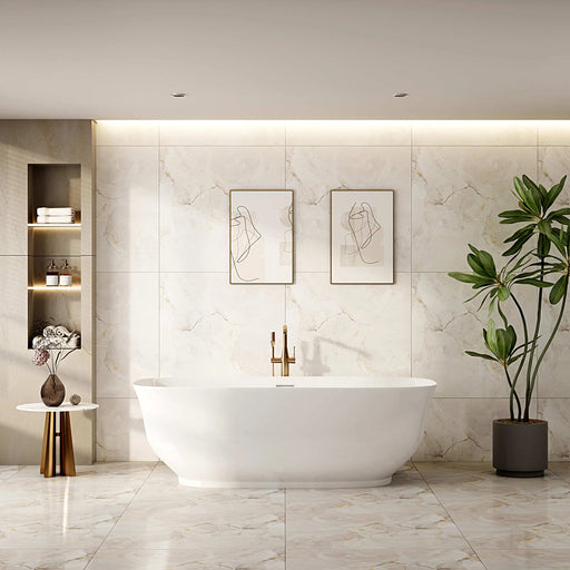 Libra Freestanding Bathtub - Gloss White mercioaustralia
