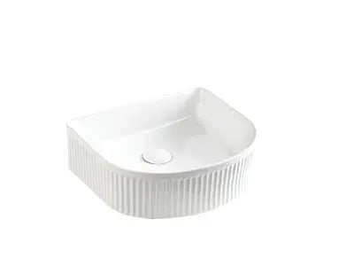 Lukka Arco Flueted Fine Ceramic Above Counter Basin (400mm) Lukka