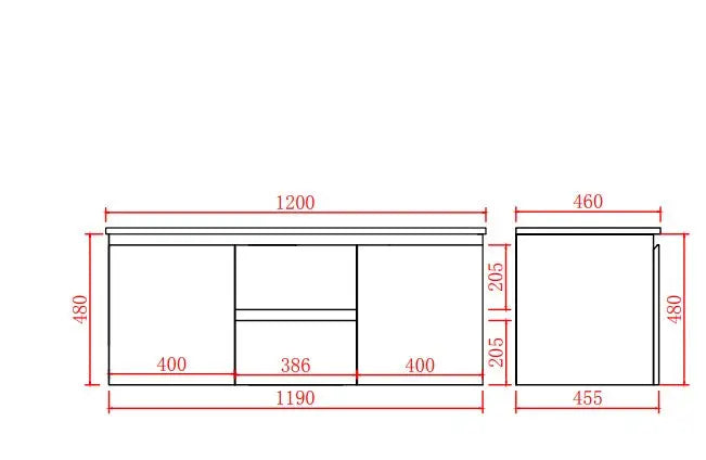 Alpha Wall Hung PVC Vanity with soft closing LK-AL124DW