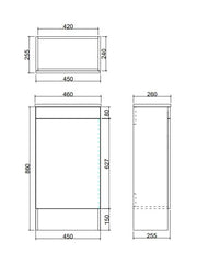 Lukka Alpha Mini Floor PVC Vanity (450mm) Lukka