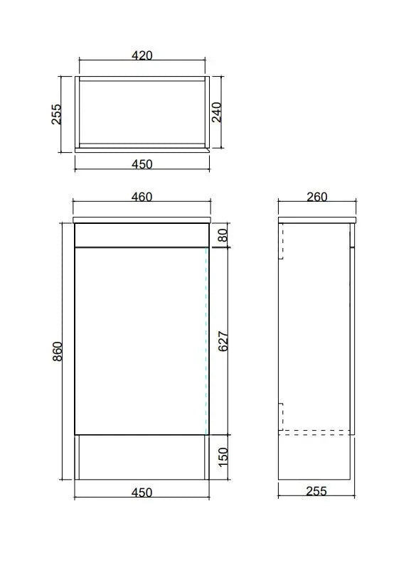 Lukka Alpha Mini Floor PVC Vanity (450mm) Lukka
