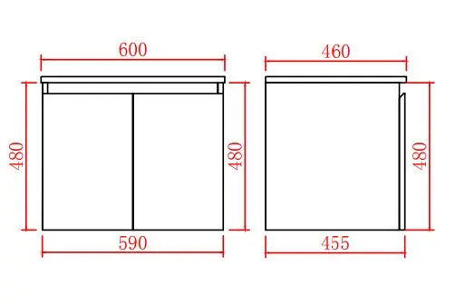 Alpha Wall Hung PVC Vanity Cabinet LK-AL64W