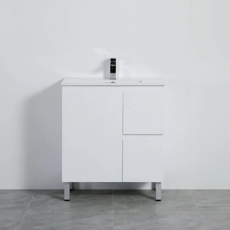 Alpha Ensuite Free Standing PVC Vanity Ensuite Gloss White LK-AL73RL