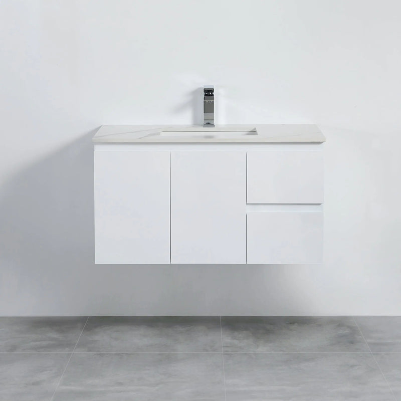 Alpha Ensuite Wall Hung PVC Vanity Ensuite Gloss White LK-AL93RW