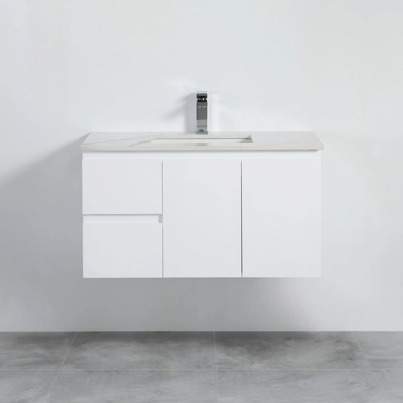 Alpha Ensuite Wall Hung PVC Vanity Ensuite Gloss White LK-AL93LW