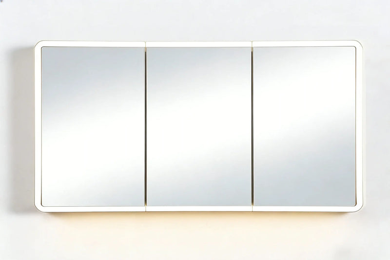 Avola PVC LED Mirror Matte White Cabinet with LED Lights