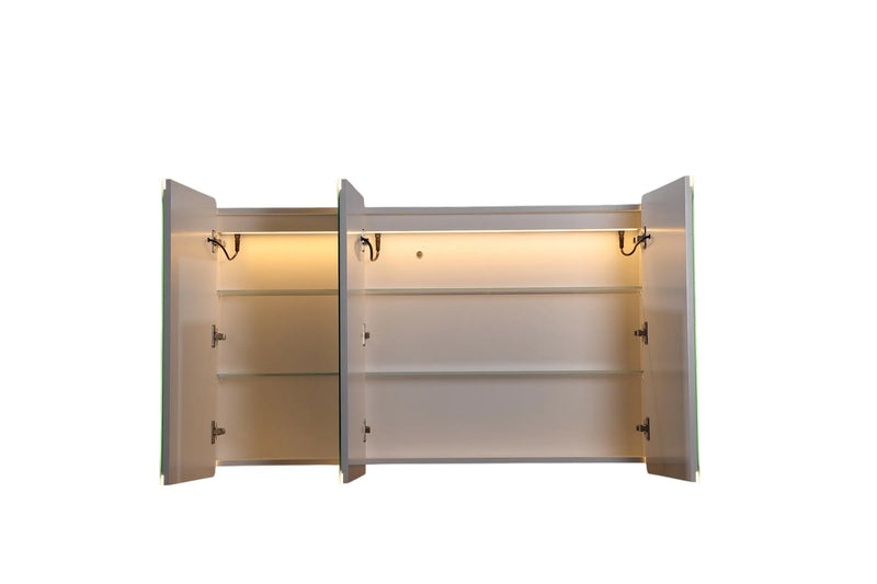 Avola PVC LED Mirror Matte White Cabinet with LED Lights