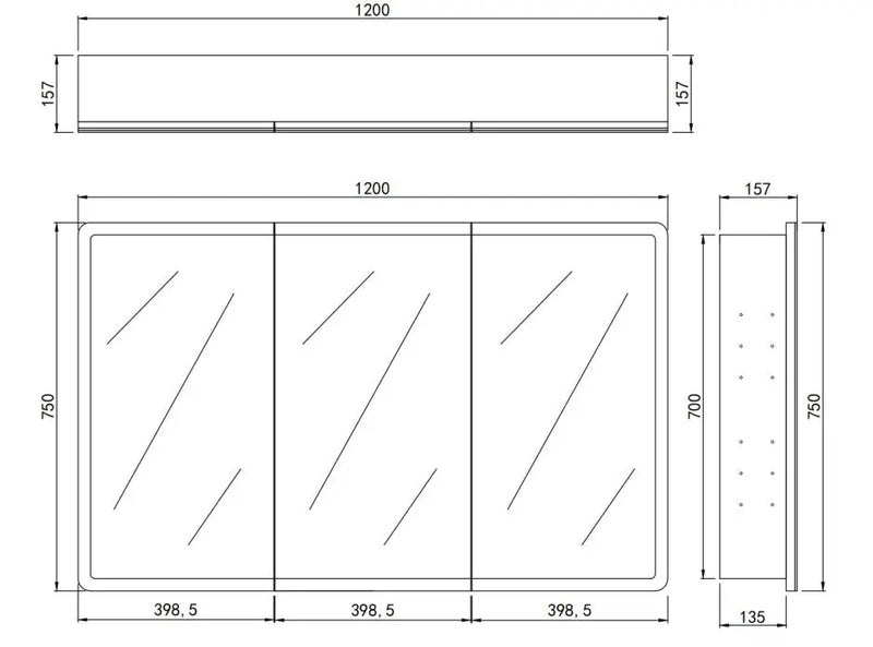 Avola PVC LED Mirror Matte White Cabinet with LED Lights