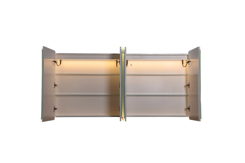 Avola PVC LED Mirror Matte White Cabinet with LED Lights