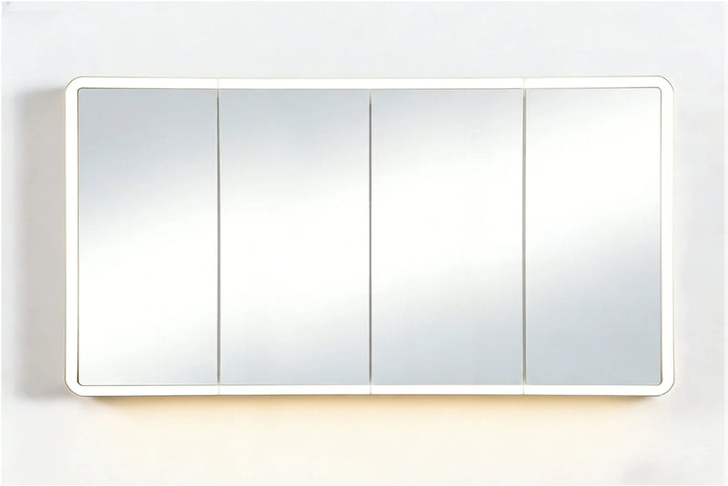 Avola PVC LED Mirror Matte White Cabinet with LED Lights