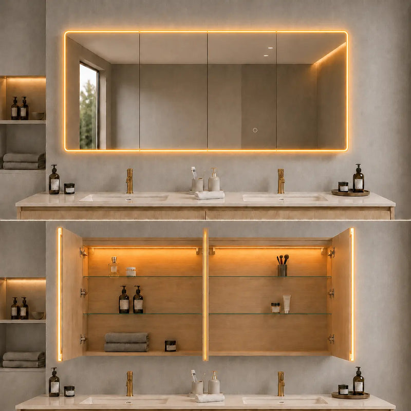 Avola LED Mirror Cabinet (MW/MB/MO/SO) LK-ALMC1500-3LIGHTS